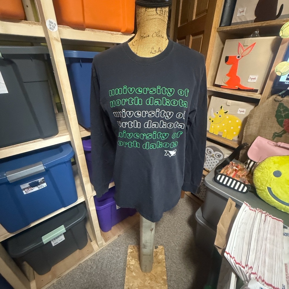 Black long sleeve Shirt with Green Print